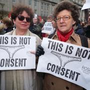 Women across Ireland protesting against the treatment of women in rape trials. Picture: Niall Carson/PA Wire