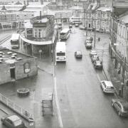 ANOTHER example of Keighley 'art deco' architecture were the gently-curving bus station offices, seen here slightly left of centre in this aerial view from the multi-storey car park before modernisation
