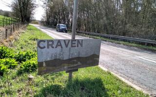 The Craven boundary sign on the A59 near West Marton - looking a little worse for wear