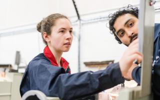 An engineering student learning her craft at Keighley College