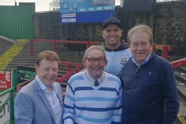 Mike Smith (right) is a popular figure at Cougars, and he has been sent many messages of support since the incident in November. Picture: Keighley Cougars.
