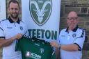 From left, Steeton's new reserve team assistant manager Kyle Fox and reserves boss Steve Lewis line up after being appointed 