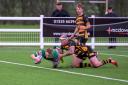 Kristian Bealey-Kay stretches out to score one of his four tries against Wensleydale. Picture: Mark Ellis Photography.