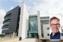Keighley College, and inset, Kevin O'Hare