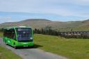 The DalesBus 821 at Scar House Reservoir