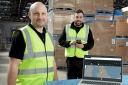 Lee Wilkinson, PFF group supply chain manager, and transport planner Dan Mahan use the new technology