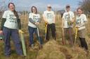 The Get Out More team planting trees in Keighley in March