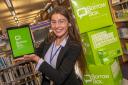 Elivia Camilleri, library supervisor at North Yorkshire County Council, browses the BorrowBox app