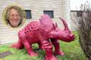 New-look Maurice the dinosaur, and inset, company founder John Pickard who died last year