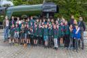 Some of the Scouts and leaders with Flying Scotsman