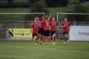 Silsden celebrate Jake Maltby's goal in their opening day defeat to Albion.