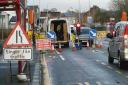 The work being carried out at the Bradford Road-Aireworth Road junction