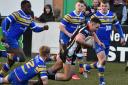 Keighley Cougars' Jimmy Beckett in action during the friendly defeat to Leeds Rhinos