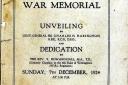 War memorial dedication