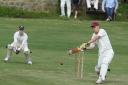 Charlie Calvert hits out for Cononley in their victory over Haworth West End
