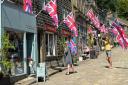Flying the flag in Haworth Main Street