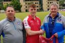 Jack Croft (centre) in his Keighley Albion apparel after signing for Wakefield as a teenager.