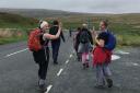 Walkers during the Yorkshire Three Peaks challenge