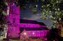 Haworth Parish Church is being illuminated purple