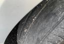 This tyre was discovered during a vehicle check