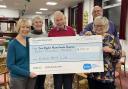 Keighley Bridge Club members with the cheque