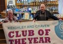 Colleen Holiday of Keighley & Craven CAMRA makes the presentation to Andy Yuill