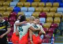 Keighley celebrate an impressive victory at York on Friday. Pic: via Keighley Cougars