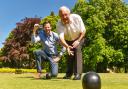 Ben Phillips, of Damart, with the bowls association chair Tony Riley