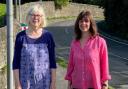 Councillors Janet Russell and Caroline Whitaker at the spot where improvements are planned