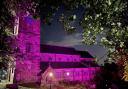 Haworth Parish Church is being illuminated purple