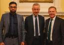 Riasat Ali with Michael Gove and Robbie Moore at the reception