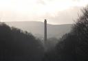 Ebor Mill chimney at Haworth, photographed by Kevin Robinson