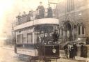 Keighley's first electric tram at Utley, photographed on October 12, 1904 (image: Keighley Local Studies Library)