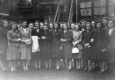 THESE young ladies in the yard at Airedale Mills, Keighley, were about to set off on Peter Black's outing to Blackpool in 1948.