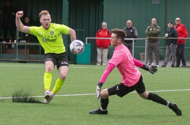 Andy Briggs (left) will be hoping to net for Steeton in their re-arranged cup clash with Harrogate Railway. Picture: John Chapman.