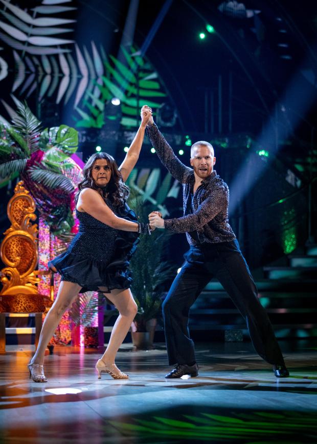 Keighley News: Nina Wadia and Neil Jones during the dress run for the first episode of Strictly Come Dancing 2021. Credit: PA