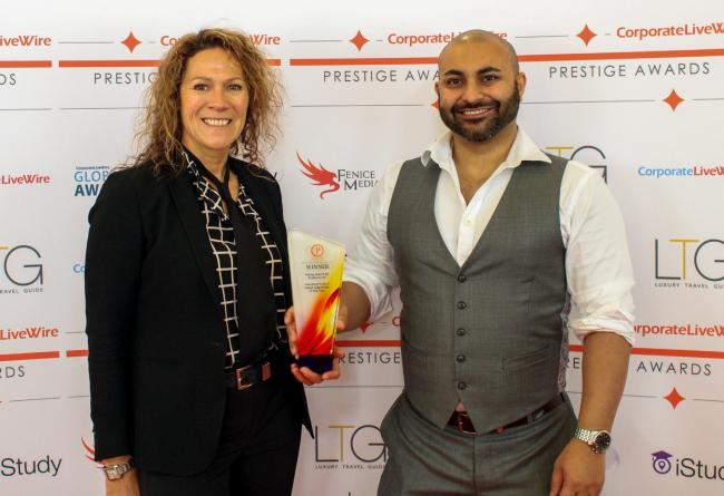 Viking managing director Melanie Bennett receives the accolade from Prestige Awards chief executive officer Osmaan Mahmood