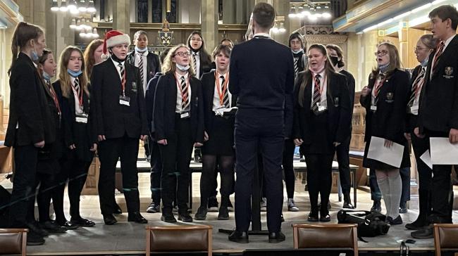 Parkside School's choir in the event at Bradford Cathedral