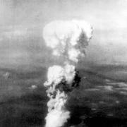 A mushroom cloud above Hiroshima, Japan, on August 5 1945, after the world's first atomic bomb was dropped