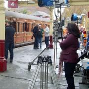 Filming takes place for Peaky Blinders on the Keighley & Worth Valley Railway