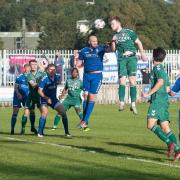 Andy Briggs scored a sensational treble for Steeton, but it was not enough to bag them the three points. Picture: John Chapman.