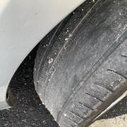 This tyre was discovered during a vehicle check