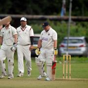 A wicket falls during a Craven League match between Sutton (batting) and Riddlesden. Picture: Andy Garbutt.