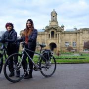 Fozia Naseem with daughter Hanna Ahmed cycling in Lister Park