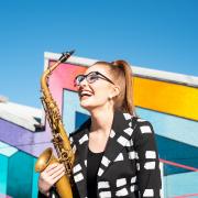 Saxophonist and presenter, Jess Gillam. Picture Robin Clewley