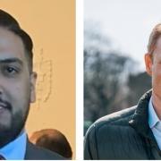 Cllr Mohsin Hussain and MP Robbie Moore