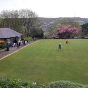 The bowling green in Central Park, Haworth