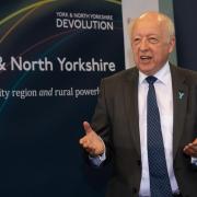 Councillor Carl Les at a launch event for the proposed devolution deal