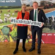 Minette Batters, National Farmers Union president, with MP Robbie Moore