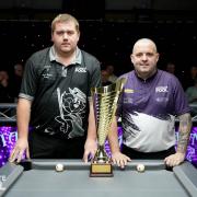 Chris Melling (right) made it to a Blackpool final at the weekend, but was well beaten by Tom Cousins. Picture: Ultimate Pool.
